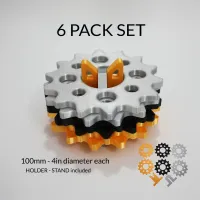 Sprocket Gear Coaster Set with Docking Base